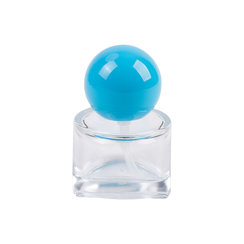Botol kosmetik kaca 30ml dengan topi abs biru