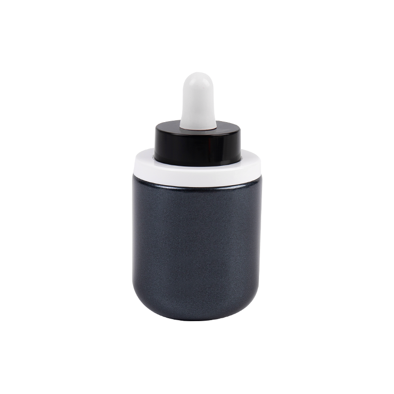 30ml botol penitis kaca hitam dengan topi abs