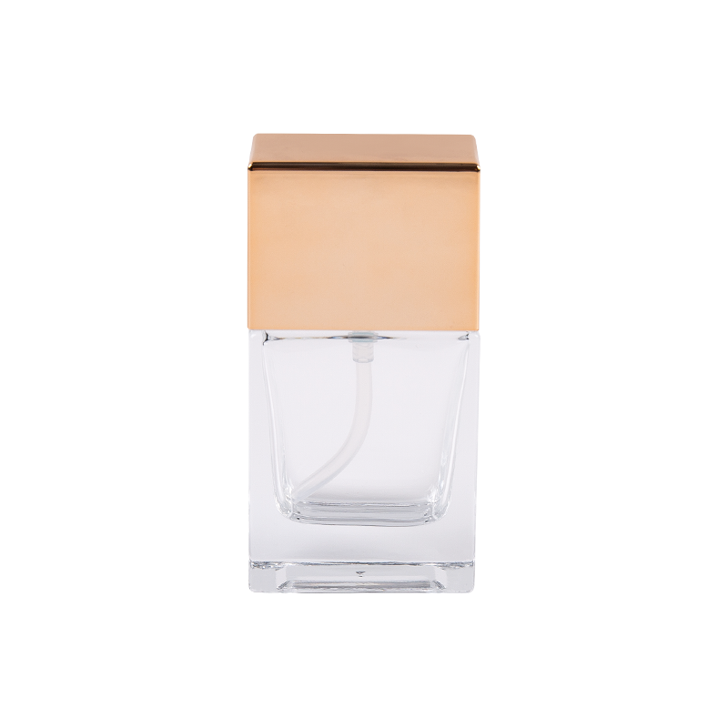 30ml Luxé Clear Elegance Glass Bottle With Golden Abs Cap
