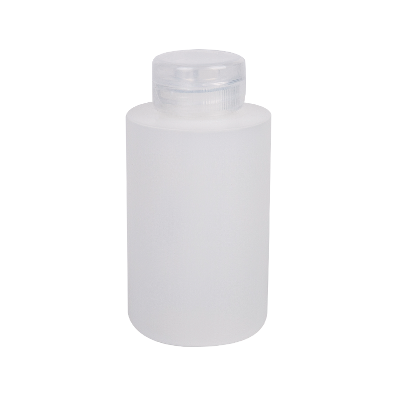 Botol bulat HDPE 100ml dengan topi skru yang jelas